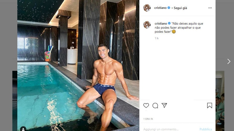 Juve, CR7 vive la quarantena con il sorriso