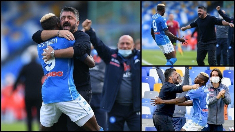 Osimhen-Gattuso, che abbraccio dopo il gol all'Atalanta!