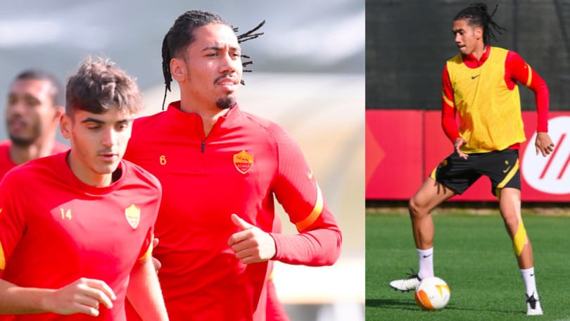 Roma, riecco Smalling: allenamento con il gruppo
