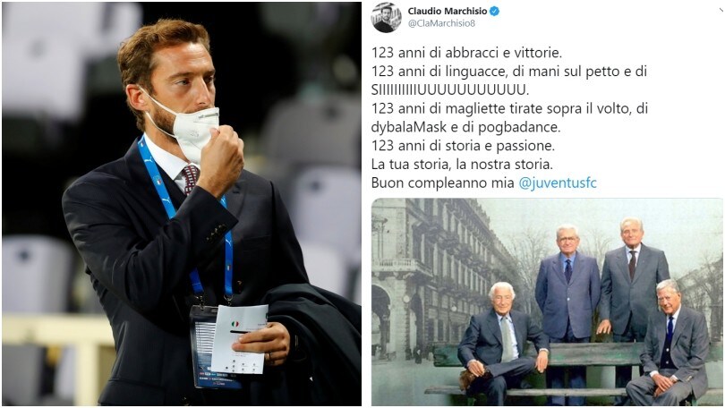 Marchisio, auguri social per i 123 anni della Juve