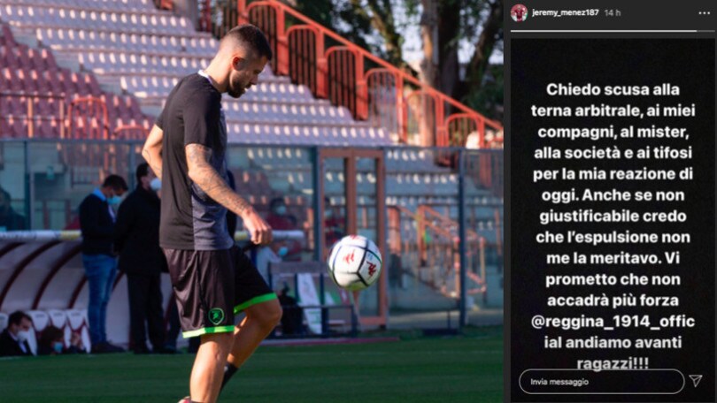 Menez, prima il rosso e poi le scuse: "Non accadrà più, forza Reggina"