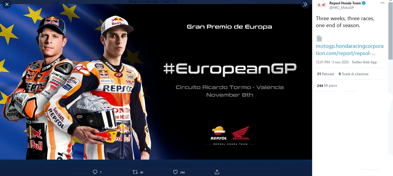 Moto GP, a Valencia Marc Marquez sarà assente