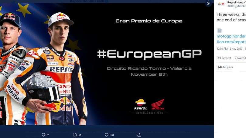 Moto GP, a Valencia Marc Marquez sarà assente
