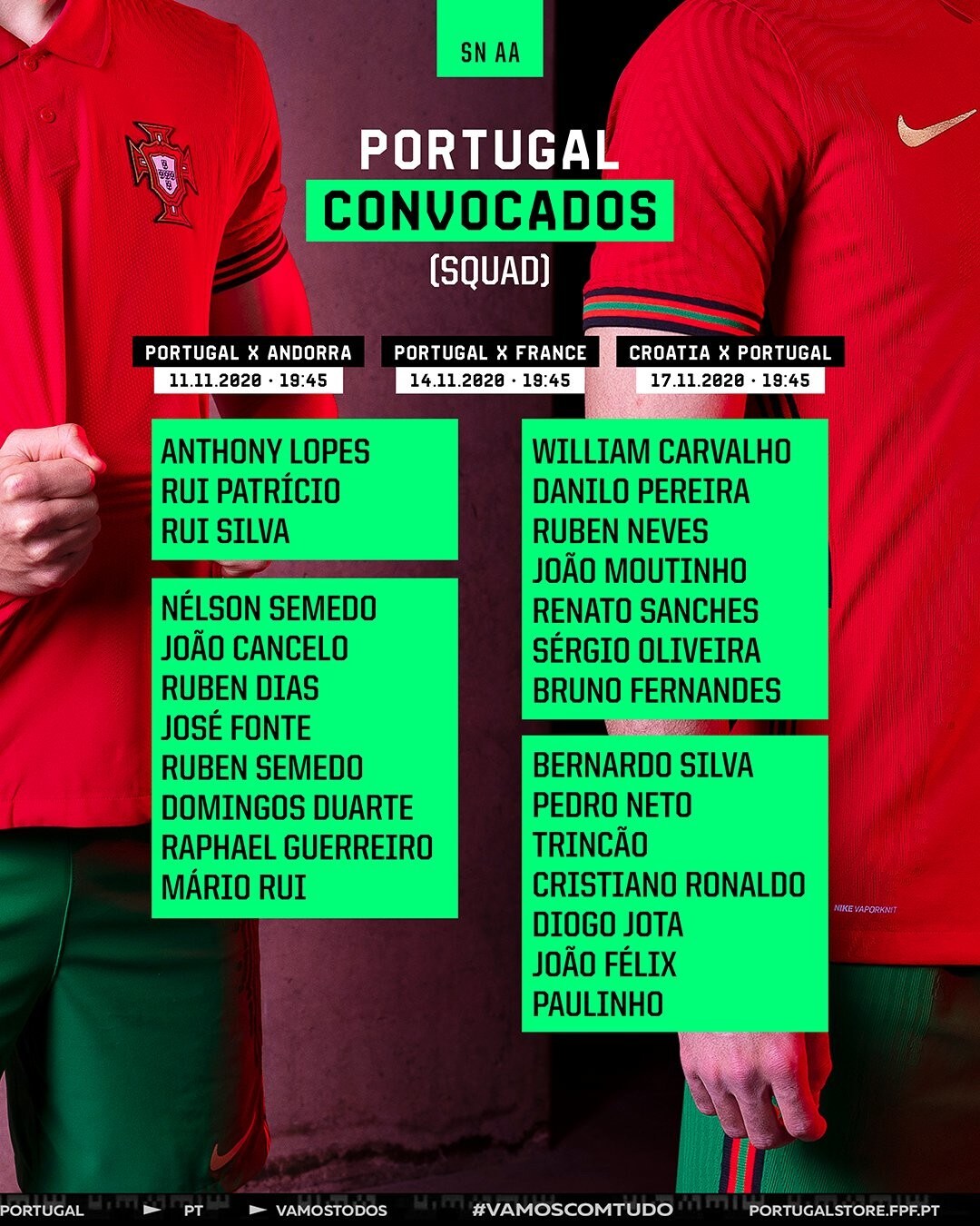 Cristiano Ronaldo è stato convocato dal Portogallo
