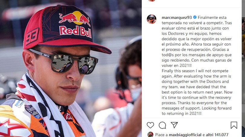 Moto Gp, Marc Marquez rientra nel 2021