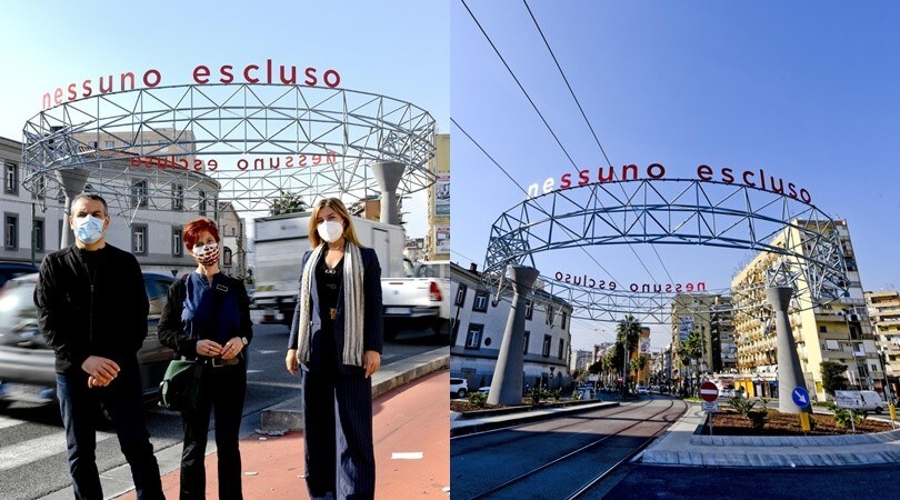 "Nessuno escluso", compare a Napoli l'installazione di Bianco Valente