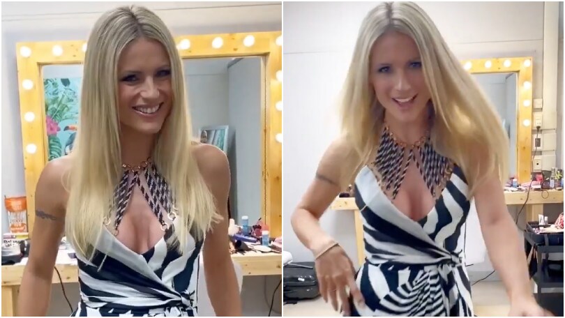 Michelle Hunziker, incidente in tv: resta nuda in diretta