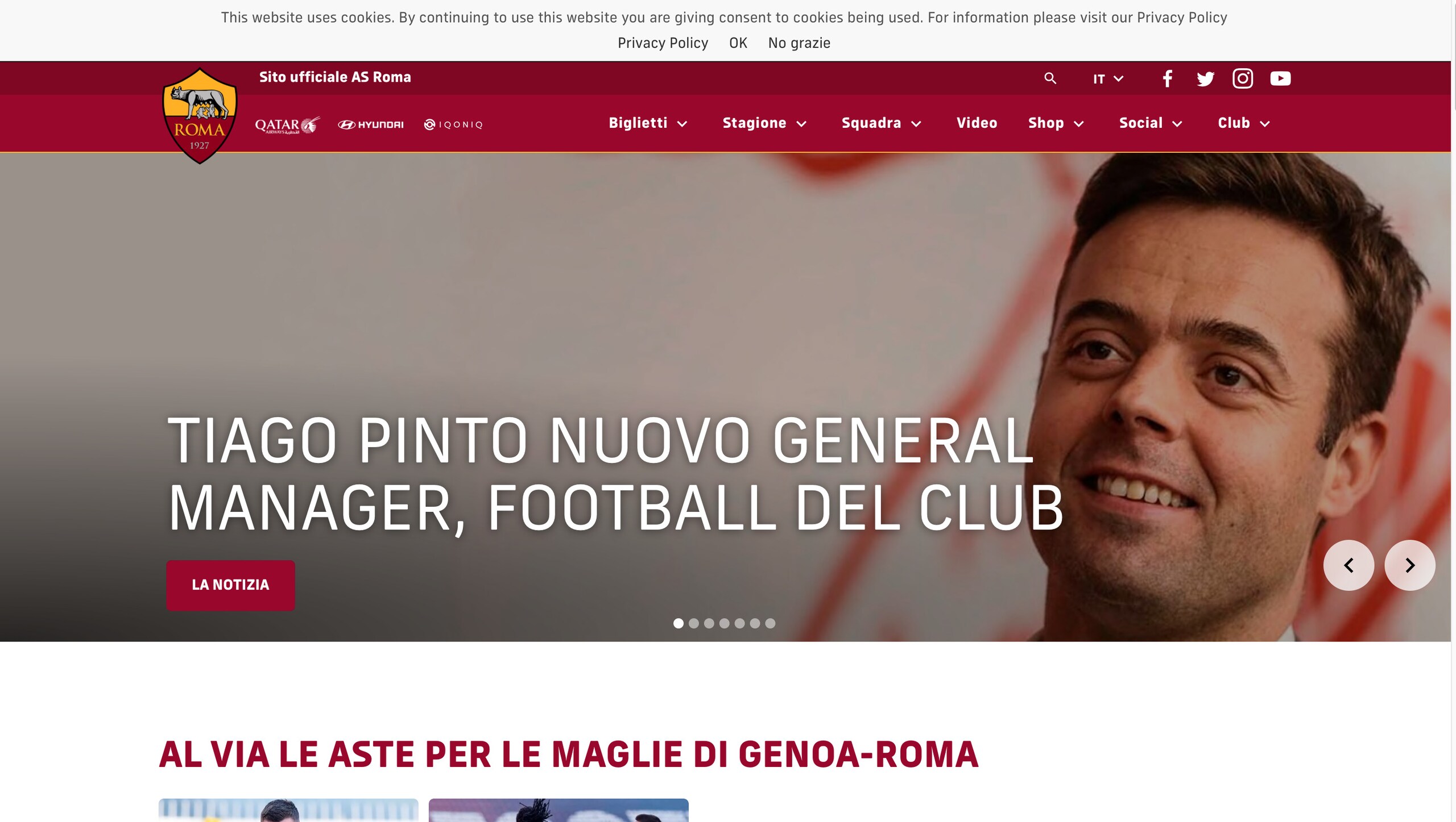 Roma, Tiago Pinto sarà general manager dal 2021