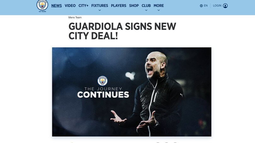 Manchester City, Guardiola rinnova fino al 2023