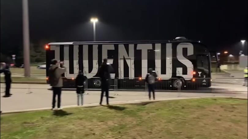 L’arrivo del pullman della Juventus allo Stadium