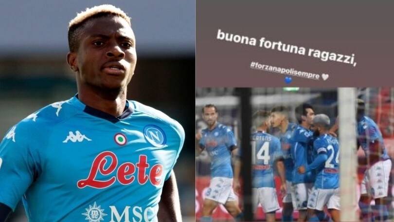 Napoli, Osimhen tifa da casa: "Buona fortuna ragazzi!"