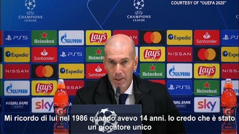 Zidane: "Maradona, che notizia triste"