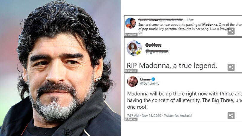 Morte di Maradona scambiata per quella di Madonna: che gaffe in Australia!