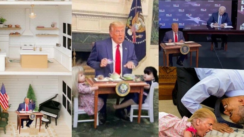 Trump sbaglia banco: è troppo piccolo! E i social lo prendono in giro