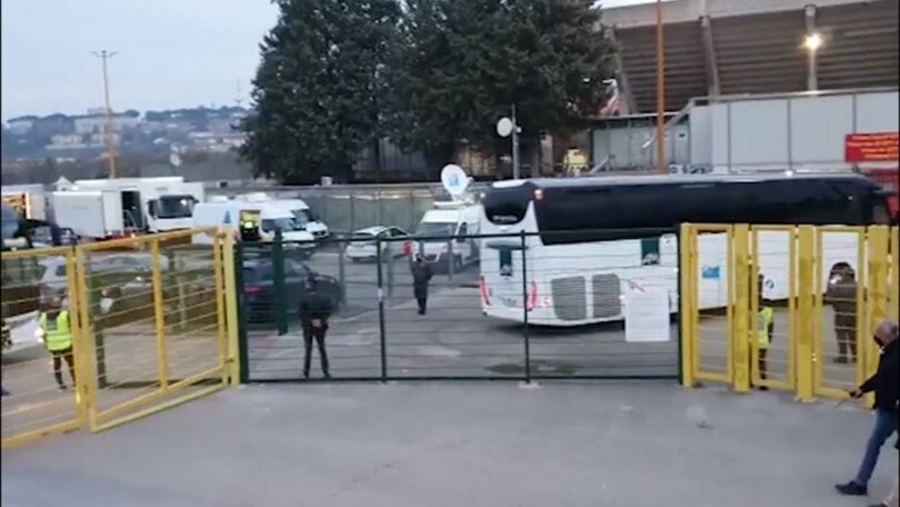 L'arrivo della Juve a Benevento