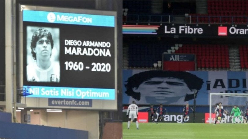 L'Europa omaggia Maradona: il ricordo da Parigi a Madrid
