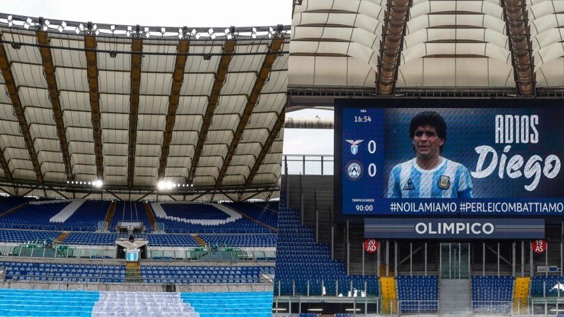 Lazio-Udinese, all'Olimpico l'omaggio a Maradona