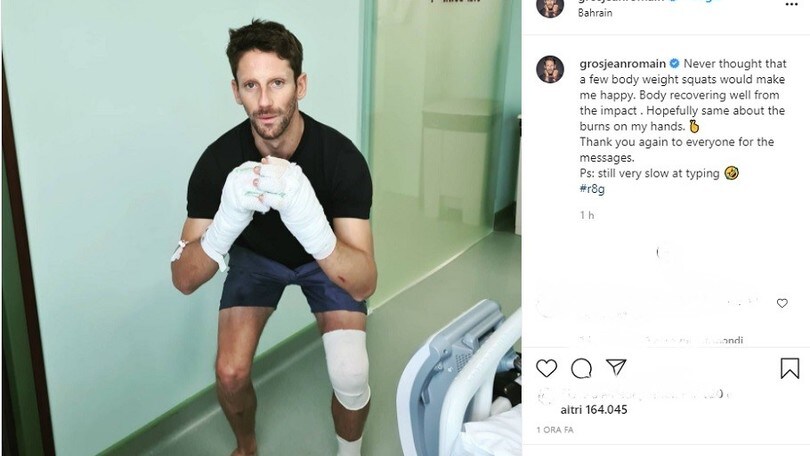 F1, Grosjean: "Il mio corpo sta recuperando bene dopo l’impatto"