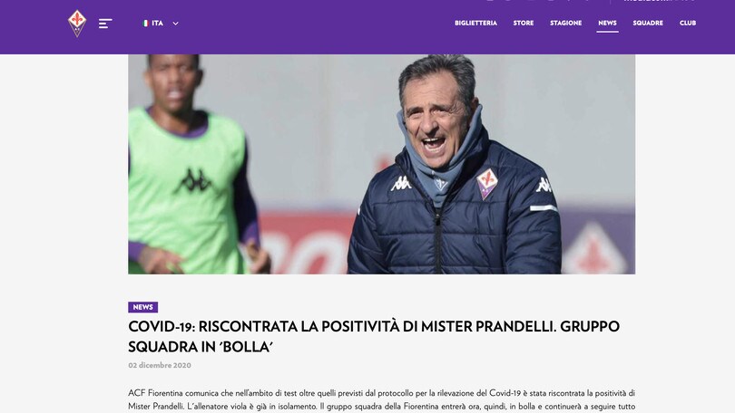 Fiorentina, Prandelli ha il Covid-19