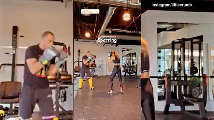 Elisabetta Canalis scatenata col kickboxing