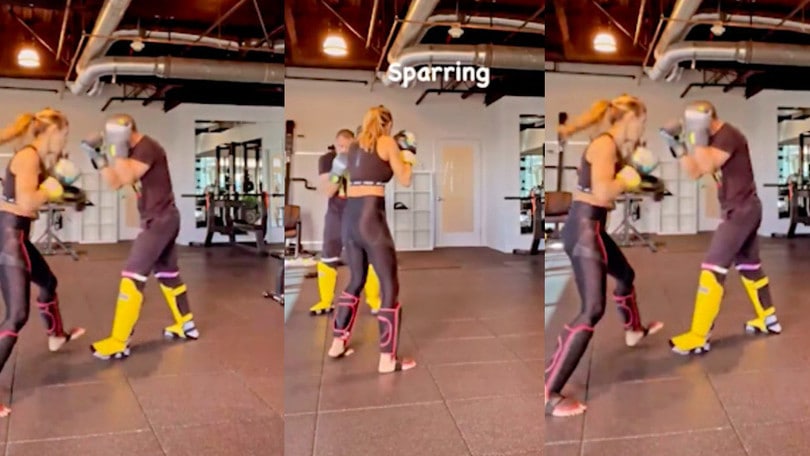 Elisabetta Canalis, che passione per il kickboxing