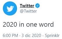 Twitter: "Descrivi il 2020 in una parola". Le risposte sono tutte da ridere!