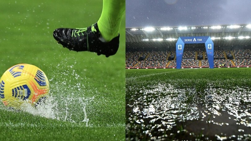 Udinese-Atalanta non si gioca: la Dacia Arena è un lago