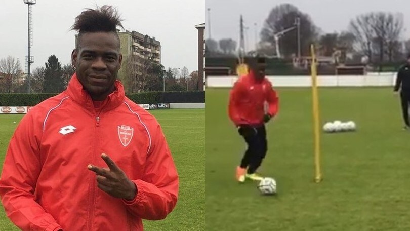 Balotelli, le foto del primo allenamento con il Monza