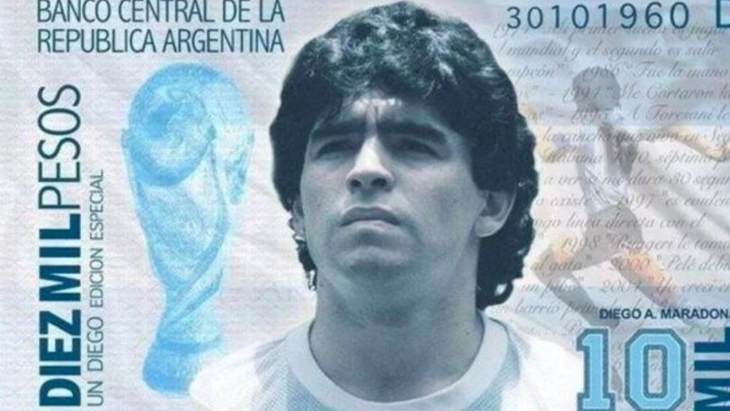 Maradona, presentata proposta per metterlo sulle banconote da mille pesos
