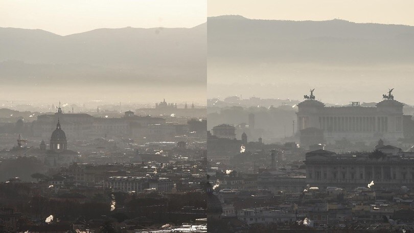Una nube di smog avvolge Roma: le spaventose immagini