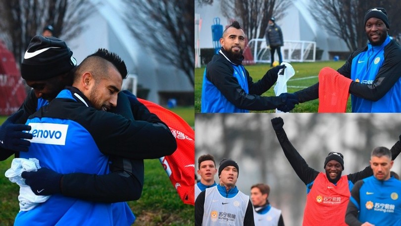 Inter, Lukaku scatenato: che accoglienza per Vidal!