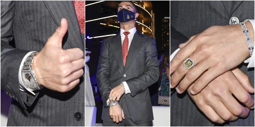 Cristiano Ronaldo extralusso: quanti gioielli sfoggiati a Dubai