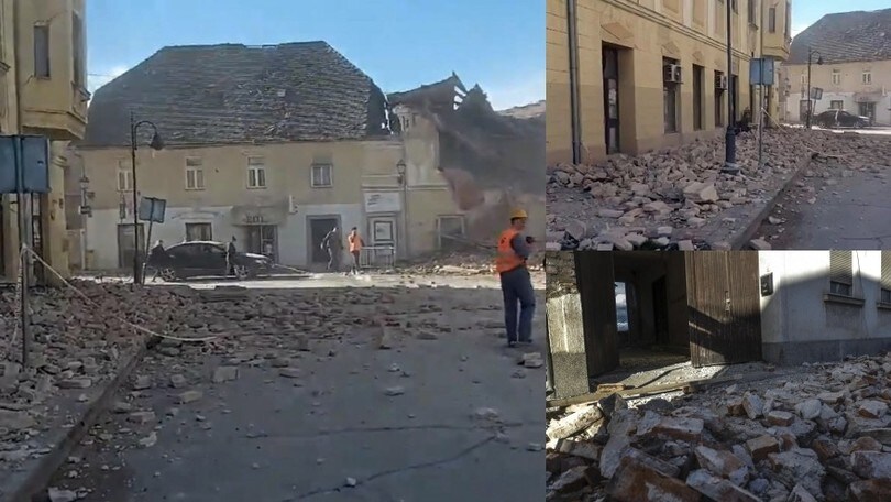 Terremoto Croazia, edifici crollati e tanta paura: le foto