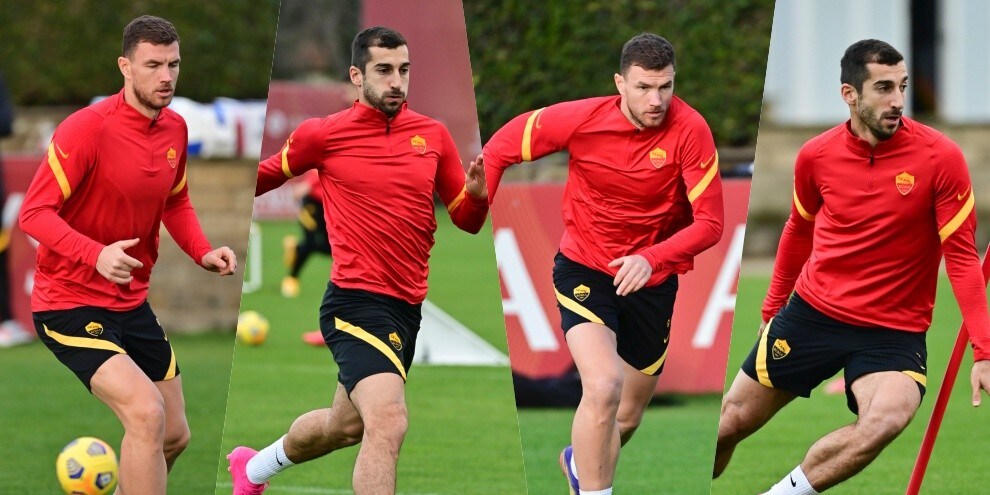 La Roma in campo: Dzeko e Mkhitaryan sempre al top