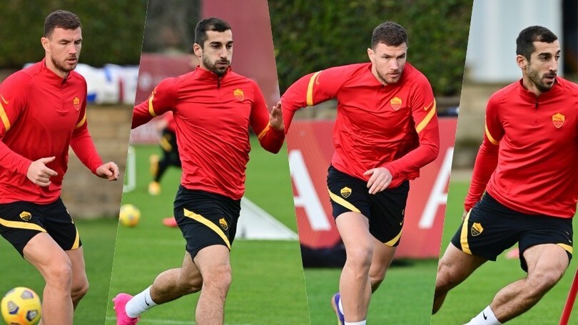 La Roma in campo: Dzeko e Mkhitaryan sempre al top