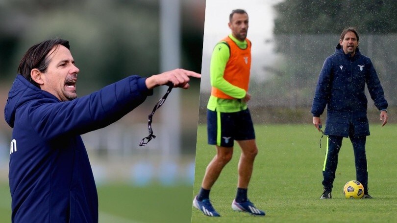 Lazio, Inzaghi scatenato in allenamento