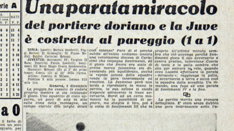 «Una parata miracolo e la Juve è costretta all'1-1»