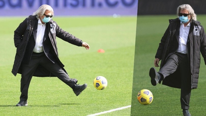 Benevento-Samp, Ferrero palleggia in campo nel pre-partita