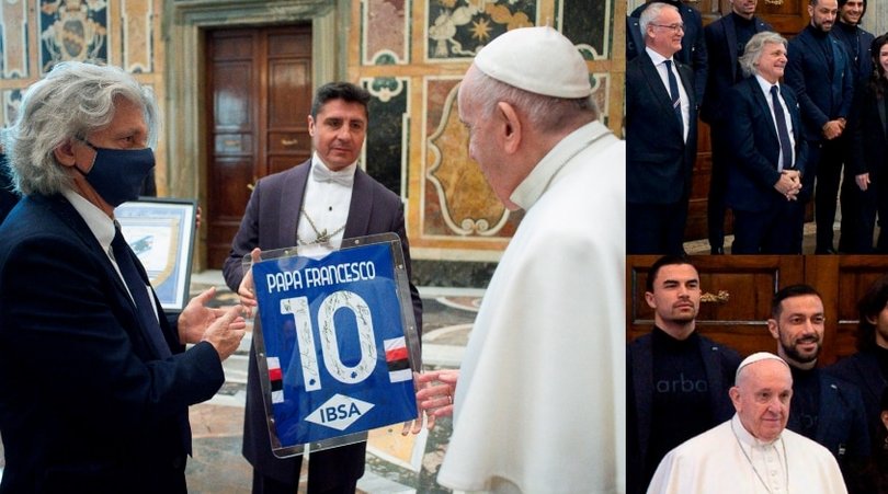 Sampdoria in visita dal Papa: le immagini dell'incontro