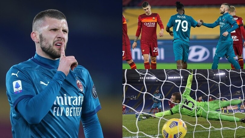 Kessie implacabile dal dischetto, gioiello di Rebic: il Milan batte 2-1 la Roma