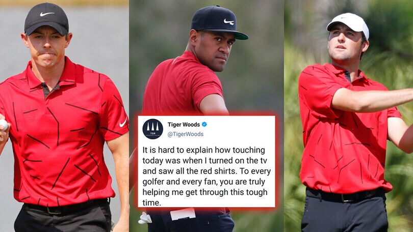 Il mondo del golf unito per Tigers Woods: tutti in rosso!