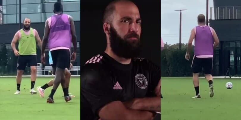 Higuain, le foto dell'allenamento scatenano i social