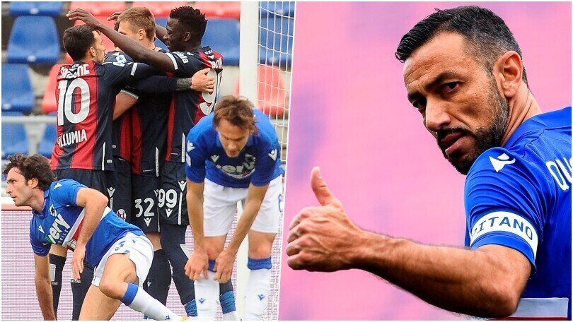 Quagliarella non basta alla Sampdoria: è Bologna show