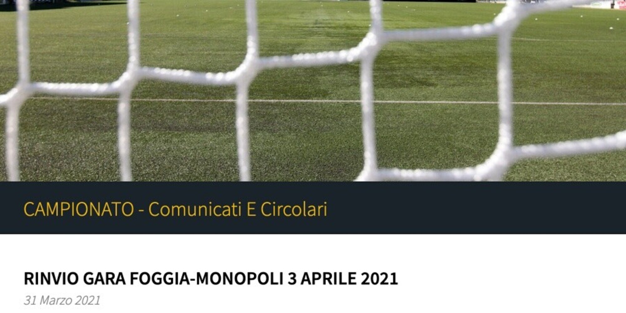 Covid, ufficiale il rinvio di Foggia-Monopoli