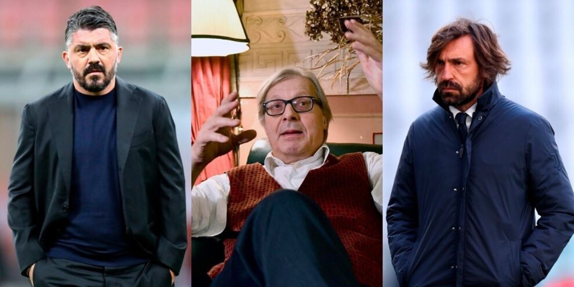 Sgarbi e Juve-Napoli: Pirlo e Gattuso caravaggeschi, e Cristiano Ronaldo...