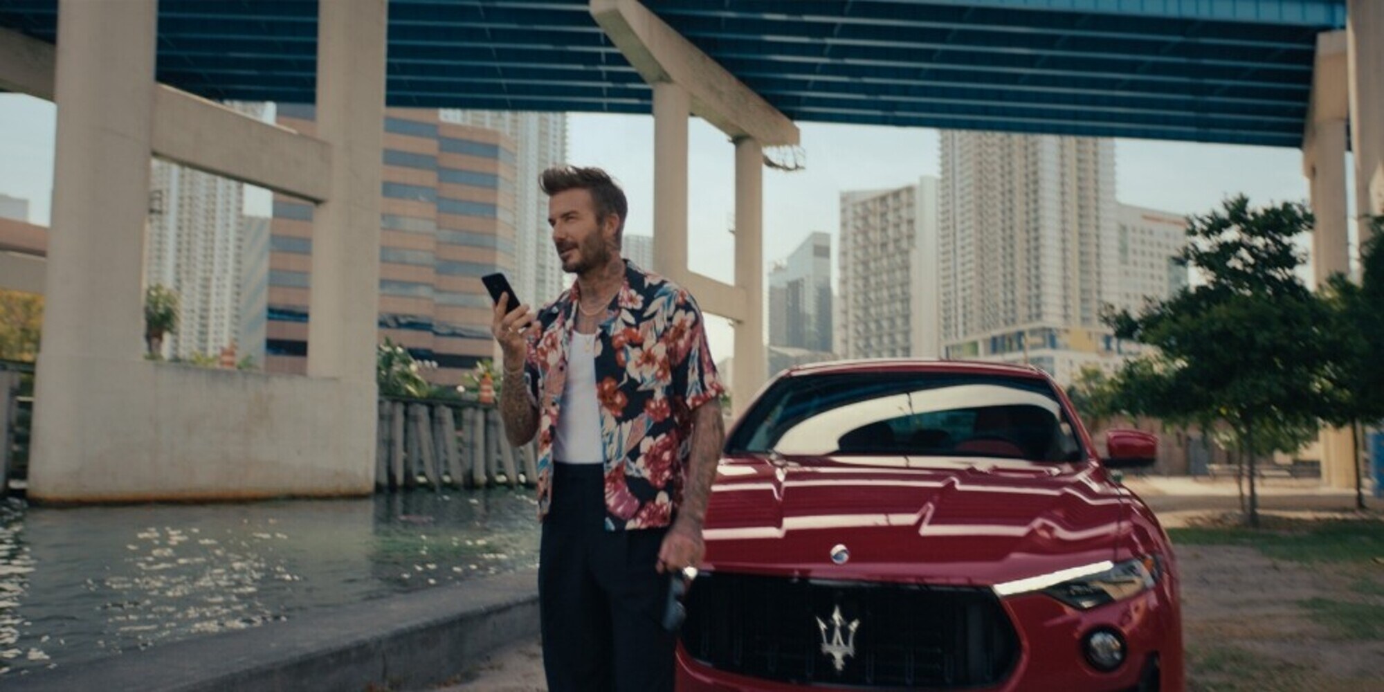Beckham passione Maserati, che guida sportiva con la Levante Trofeo