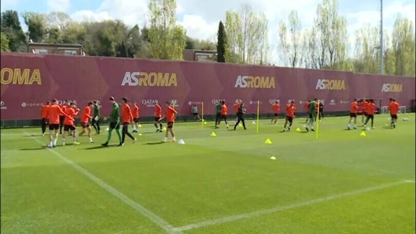 Roma, allenamento prima della sfida all'Ajax