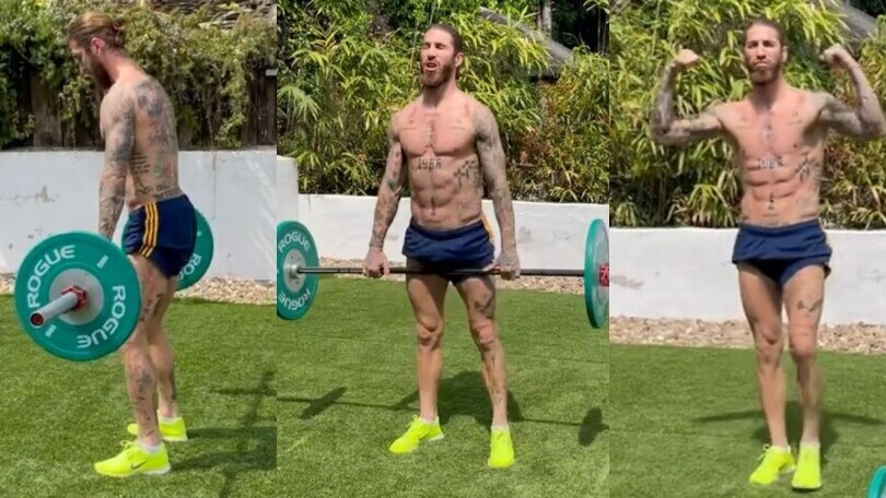 Il Covid non ferma Sergio Ramos: esercizi al limite