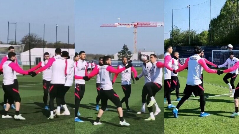 Il curioso allenamento del Psg: palleggi in cerchio e...