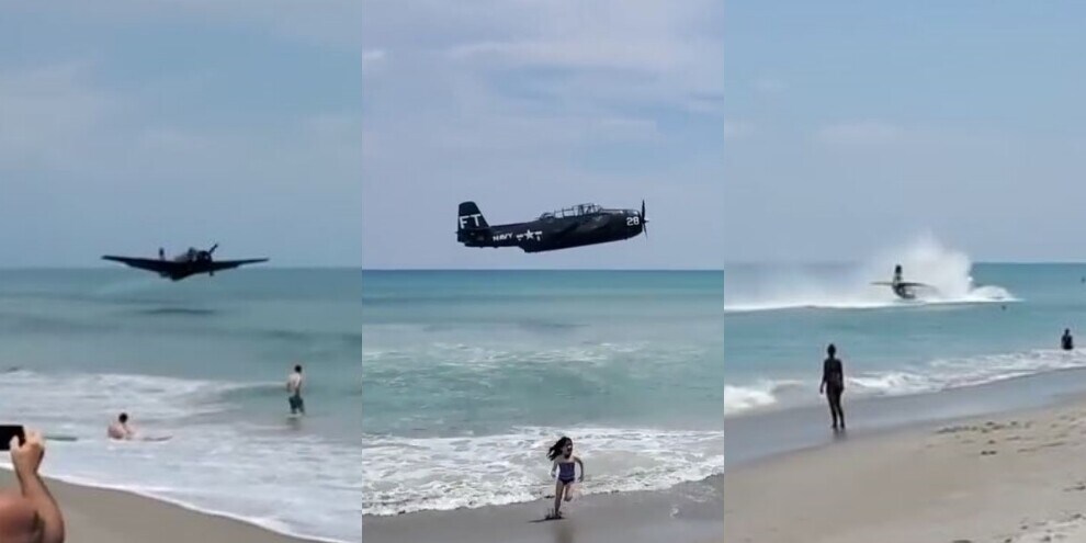 Paura in Florida: l'aereo è costretto ad atterrare tra i bagnanti